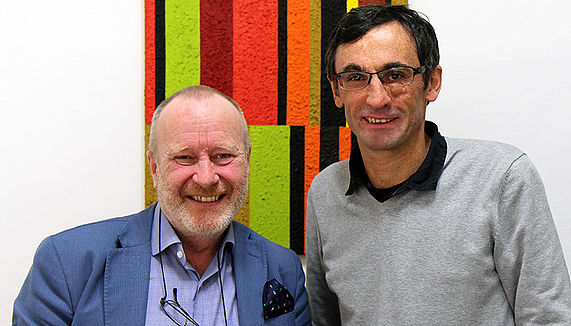 Das Foto zeigt Politikwissenschaftern Walter Manoschek und Peter Pirker. Beide sind vom Projekt-Team.
