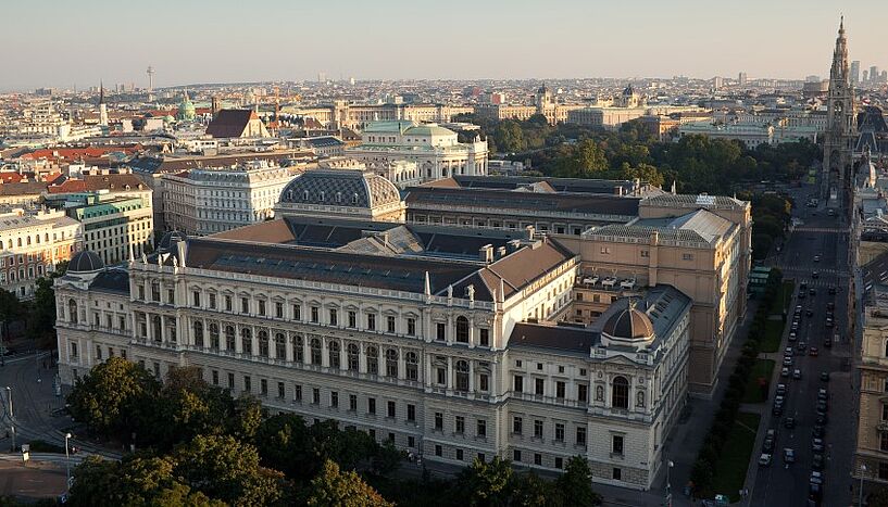 Luftaufnahme des Hauptgebäudes der Universität Wien