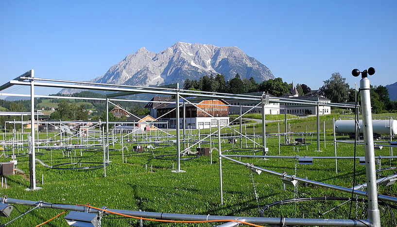 Fig. 1: Picture of ClimGrass, a field experiment in Styria