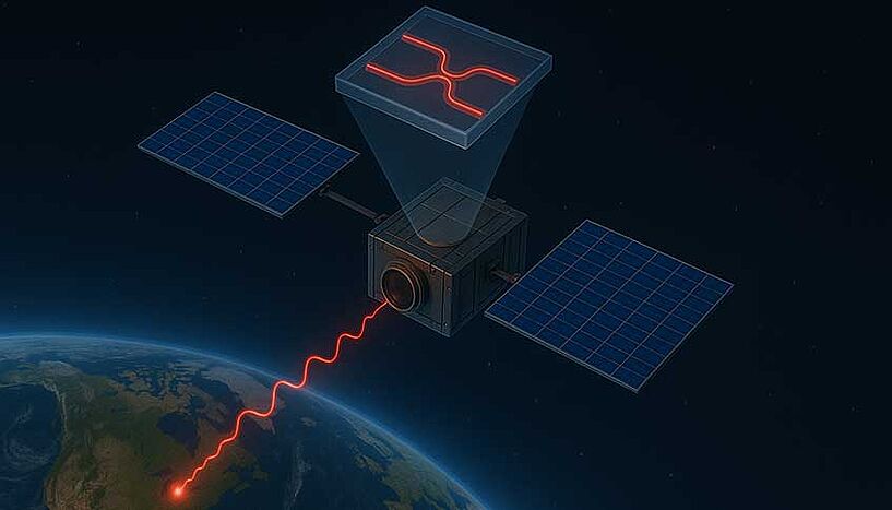 Abb. 1: Illustration des Satelliten mit Quantencomputer