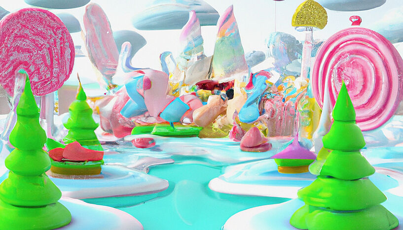 Abb. 1: KI-designed picture of a candy landscape