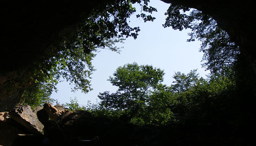 Der Höhleneingang von innen
