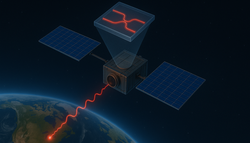 Abb. 4: Illustration des Satelliten mit Quantencomputer.

