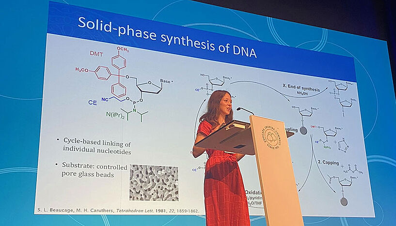 Erika Schaudy bei ihrem Vortrag auf der Lindauer Nobelpreisträgertagung 
