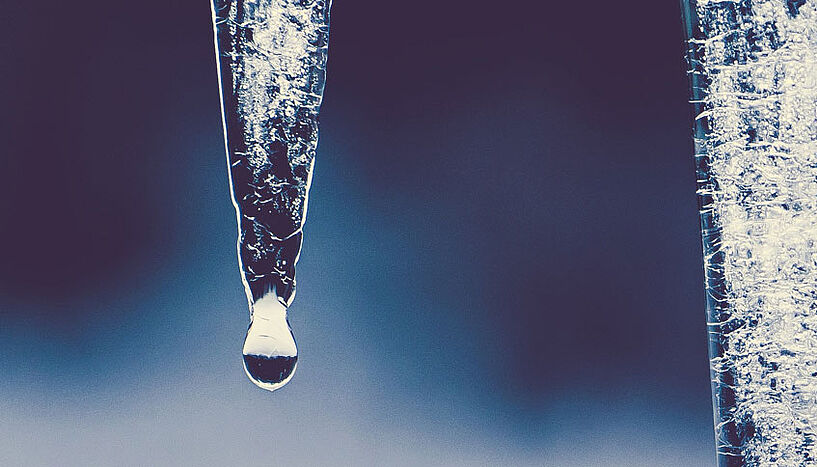 water drops from an icicle
